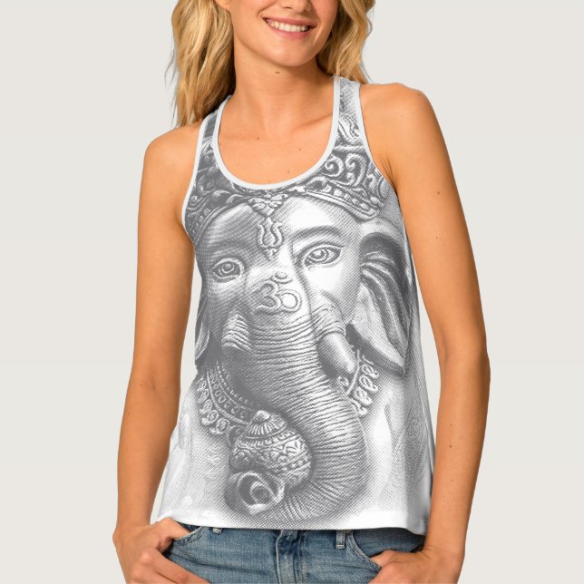 3d Lord Ganesha - Om Tank Top (Front)
