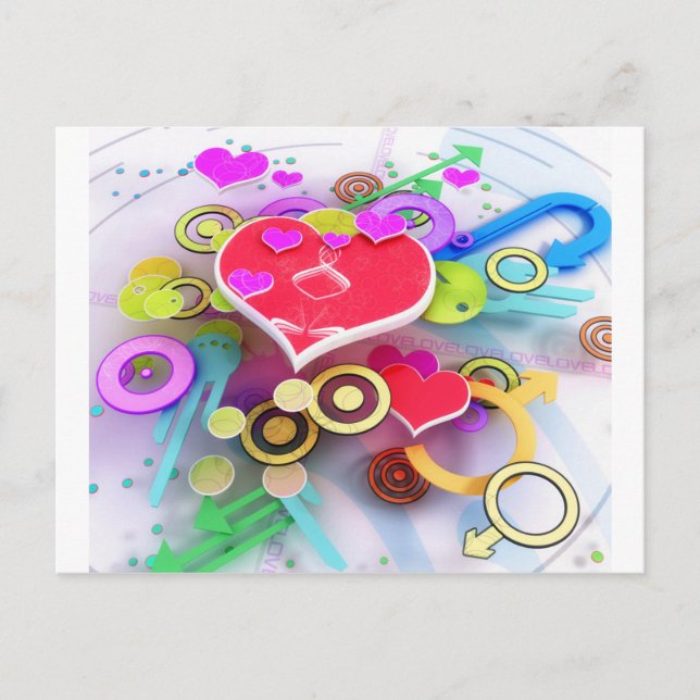 3d Love Heart Postcard (Front)
