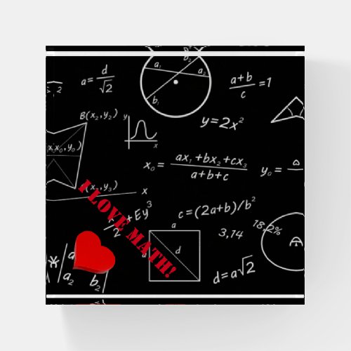 3D love math on math blackboard Paperweight