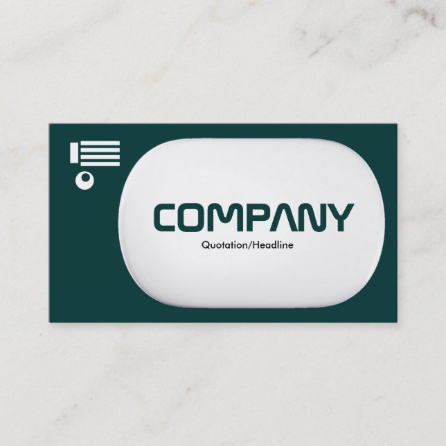 3d Lozenge - Dark Green (003333) Business Card (Front)