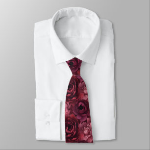 3d lush peony blooms neck tie