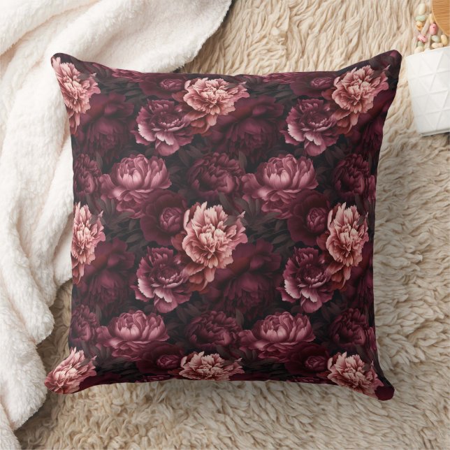 3d lush peony blooms  throw pillow (Blanket)