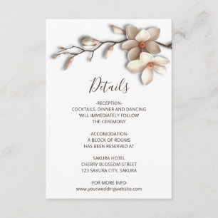 3D Magnolia Flowers White Details Enclosure Card