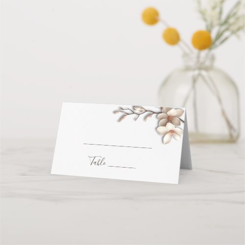 3D Magnolia Wedding Place Card