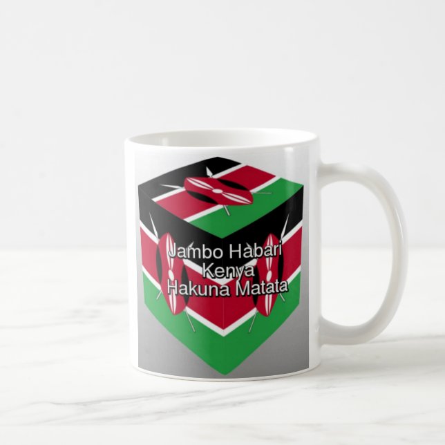 3D Make it Kenyan "Jambo Habari Hakuna Matata" Nat Coffee Mug (Right)
