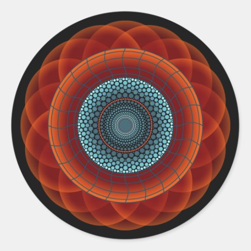 3D Mandala Classic Round Sticker