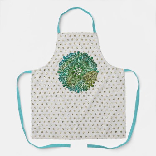 3D Mandala Meditation Yoga colorful background Apron