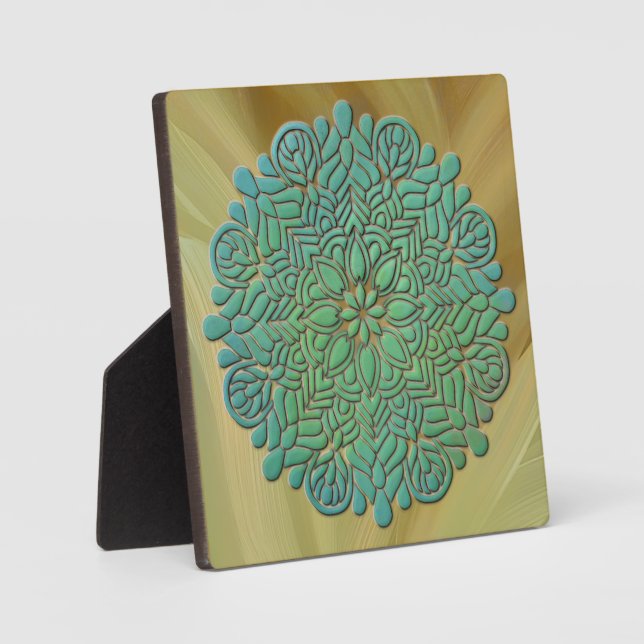 3D Mandala Meditation Yoga colorful background Plaque (Front)