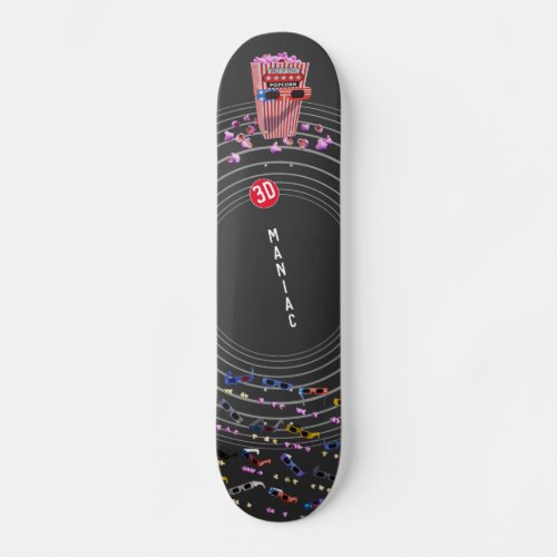 3D Maniac Pink Popcorn Skateboard