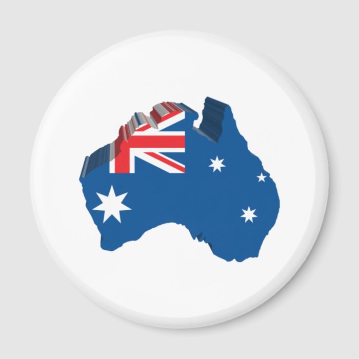 3D Map Of Australia Fridge Magnets