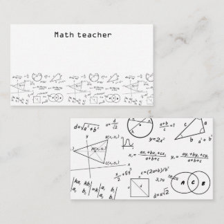 3D math white board math teacher Business Card