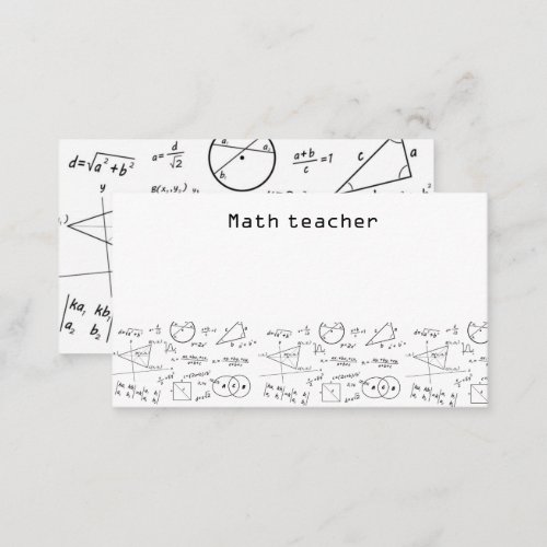 3D math white board math teacher Business Card