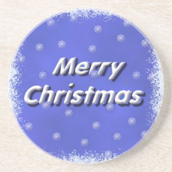 3d Merry Christmas Snow Coaster by PattiJAdkins at Zazzle
