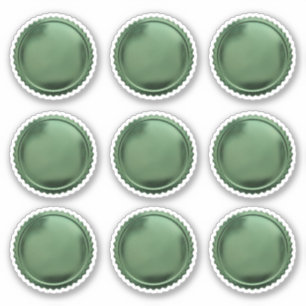 3D Metal Green Seal Foil Starburst Award Medal x9 Sticker