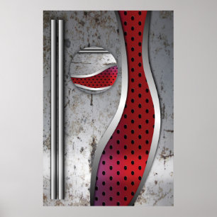 3D Metal textured Art Poster