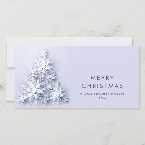 3D Minimalist Snowflakes Christmas Tree Greeting Holiday Card