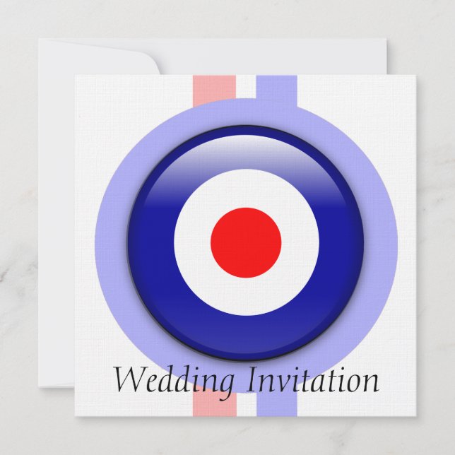 3d Mod target on Blue and red lines invitations (Front)