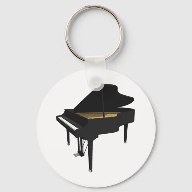 3D Model: Black Grand Piano: Keychain (Front)