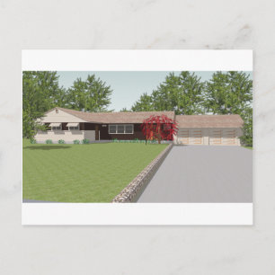 3D Model: Ranch Style House: Postcard