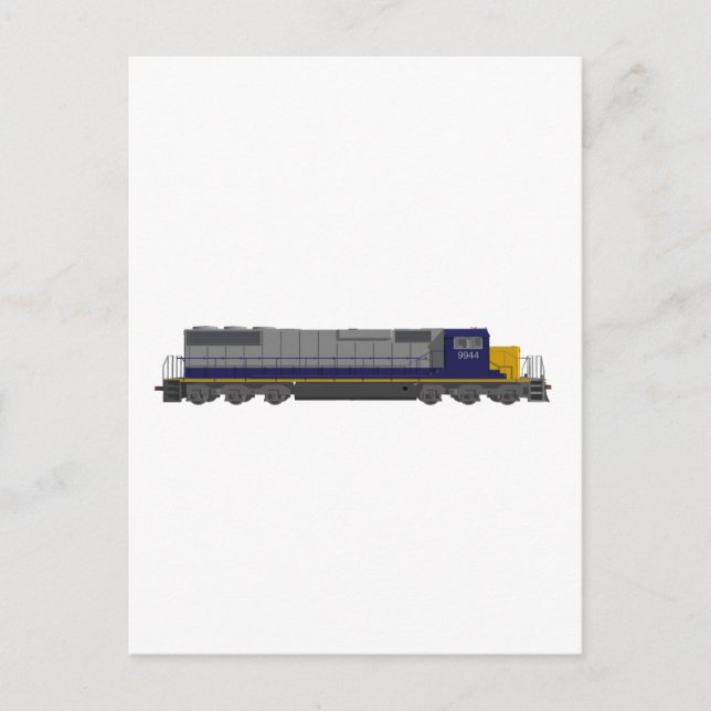 3D Model: Train Engine: Railroad: Postcard (Front)