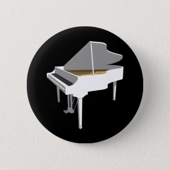3d Model: White Grand Piano: Button by spiritswitchboard at Zazzle