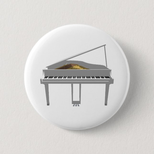 3D Model: White Grand Piano: Button (Front)