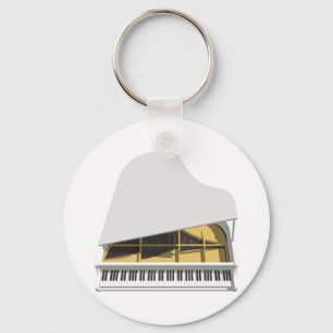 3D Model: White Grand Piano: Keychain