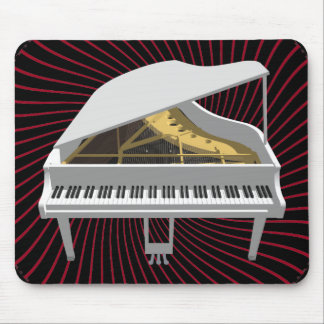 3D Model: White Grand Piano: Mouse Pad