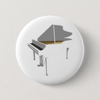 3D Model: White Grand Piano: Pinback Button