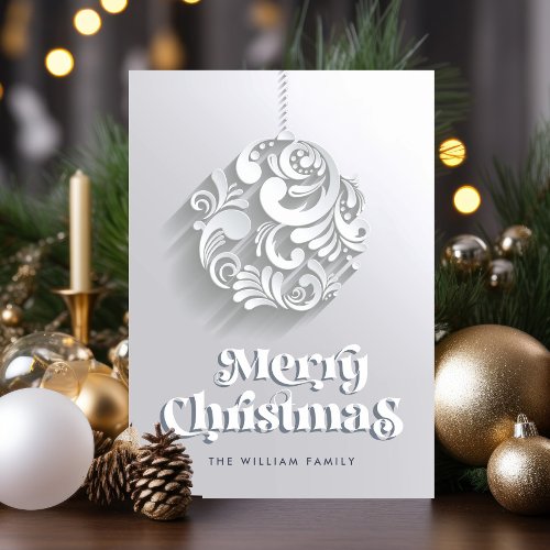 3D Modern Christmas Ornament Bubble Greeting Holiday Card