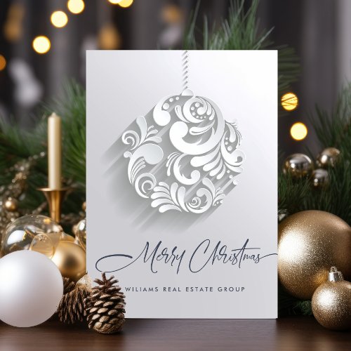 3D Modern Christmas Ornament Corporate Greeting Holiday Card