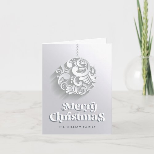 3D Modern Christmas Ornament Greeting Holiday Card