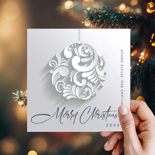 3D Modern Christmas Ornament Greeting Simple Holiday Card