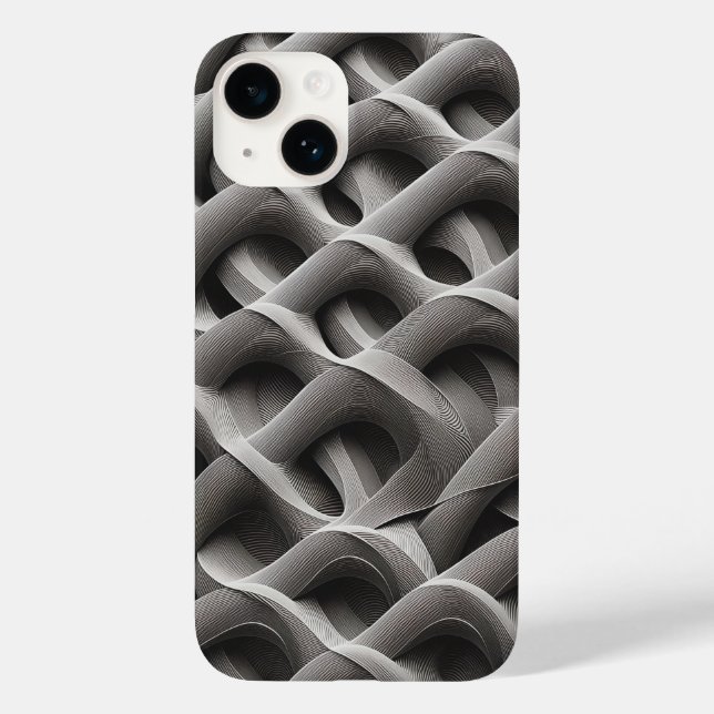 3D Monochrome Architectural Weave Phone Case  (Back)