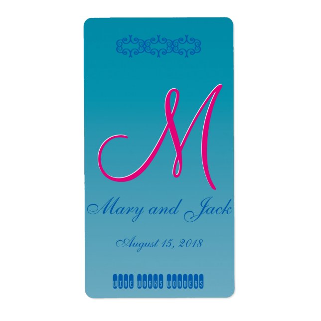 3d Monogram Blue Water Label (Front)