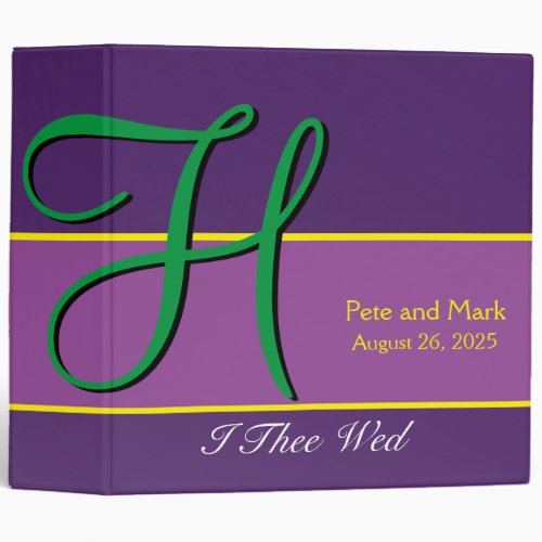 3d Monogram Eggplant Binder