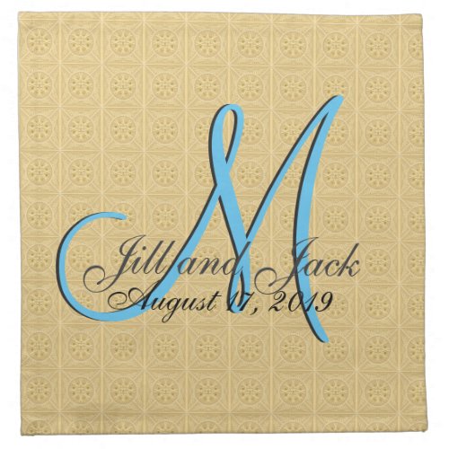 3d Monogram Embossed Gold Cloth Napkin