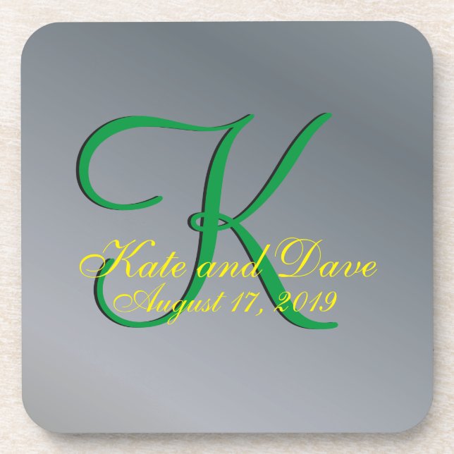 3d Monogram Pewter Coaster (Front)