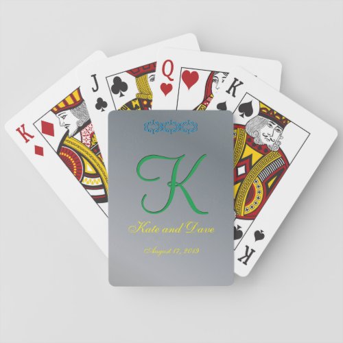 3d Monogram Pewter Playing Cards