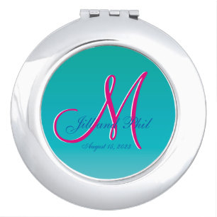 3d Monogram Turquoise Makeup Mirror