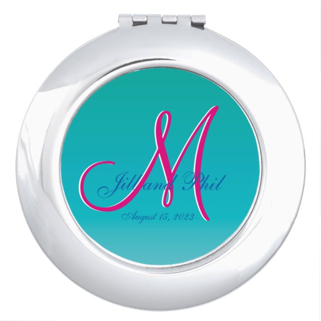 3d Monogram Turquoise Makeup Mirror (Front)