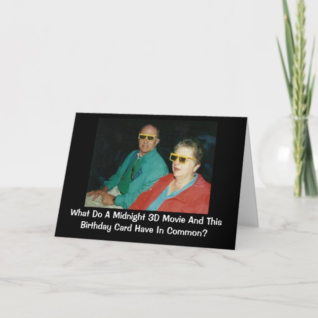 3D Movie Belated Birthday Humor Card (Front)
