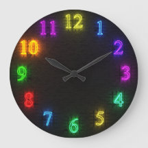 3D Multi-Color Neon Clock