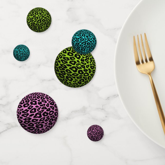 3D Multicolor Leopard Balls Confetti (Group)