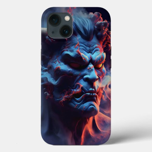 3D neon smoke demon soul black  iPhone 13 Case