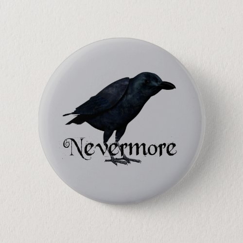 3D Nevermore Raven Pinback Button