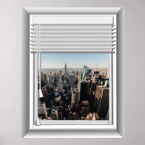 3D New York City Fake Window View Poster