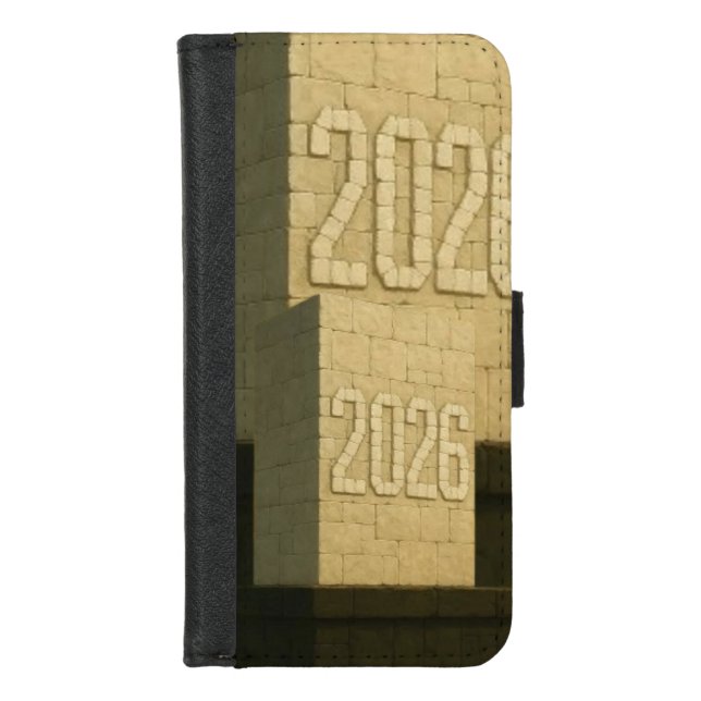  3D Number Design for New Year 2026 iPhone Wallet Case (Front)