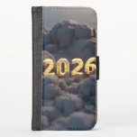  3D Number Design for New Year 2026 iPhone XS Wallet Case