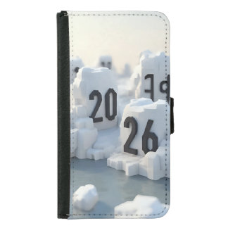 3D Number Design for New Year 2026 Samsung Galaxy S5 Wallet Case